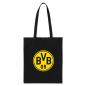 Preview: Borussia Dortmund BVB Baumwoll-Tragetasche Schwarz 43 x 37 cm GOTS