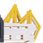 Preview: Borussia Dortmund BVB Weihnachtsdorf aus Holz mit Stadion 18 cm