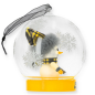 Preview: Borussia Dortmund BVB Christbaumkugel Schneemann mit LED