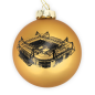 Preview: Borussia Dortmund BVB Weihnachtsbaumkugel Gold Glas 8 cm mit Logo