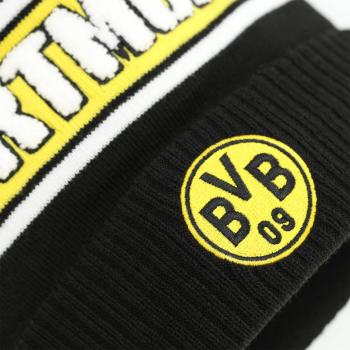 Preview: Borussia Dortmund BVB New Era Bommelmütze Dortmund Schwarz-Gelb