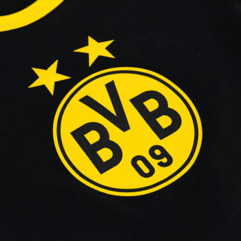 Preview: Borussia Dortmund BVB Baby Body Emblem Schwarz GOTS