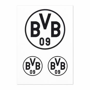 Borussia Dortmund BVB Autoaufkleber Schwarz 3er-Set
