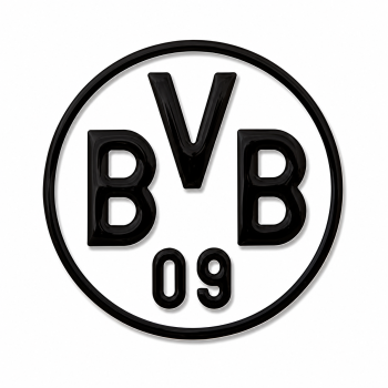 Borussia Dortmund BVB Autoaufkleber 3D Schwarz Ø 8 cm