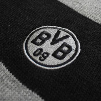 Preview: Borussia Dortmund BVB Blockstreifenschal schwarz-grau