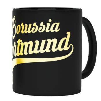Preview: Borussia Dortmund BVB Tasse mit Metallic Schriftzug 300 ml