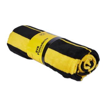 Preview: Borussia Dortmund BVB Fleecedecke Streifen 150 x 200 cm