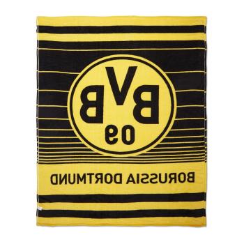 Preview: Borussia Dortmund BVB Fleecedecke Streifen 150 x 200 cm