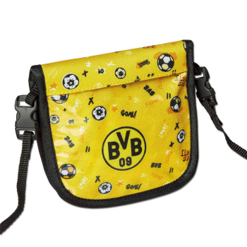 Preview: Borussia Dortmund BVB Kinder-Geldbeutel Schwarz-Gelb mit Umhängekordel