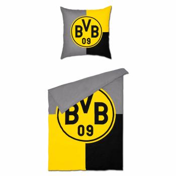 Preview: Borussia Dortmund BVB Wendebettwäsche Schwarz Gelb 135 x 200 cm