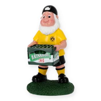 Borussia Dortmund BVB Gartenzwerg mit Bierkasten 26 cm