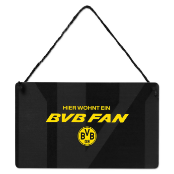 Preview: Borussia Dortmund BVB Türschild Fan beidseitig mit Stadionmotiv