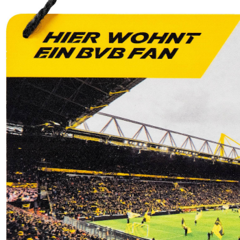 Preview: Borussia Dortmund BVB Türschild Fan beidseitig mit Stadionmotiv