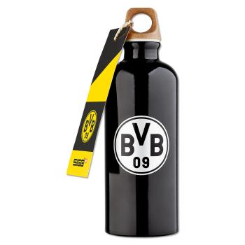 Preview: Borussia Dortmund BVB SIGG Trinkflasche Schwarz 0,6 l Aluminium