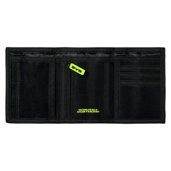 Preview: Borussia Dortmund BVB Geldbörse Neon Schwarz 10 x 14 cm