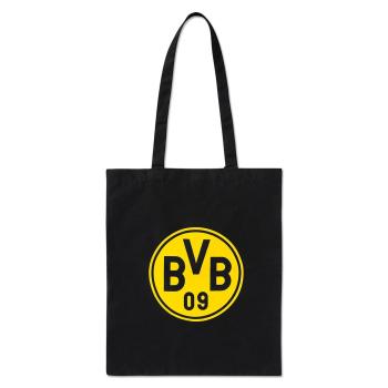 Preview: Borussia Dortmund BVB Baumwoll-Tragetasche Schwarz 43 x 37 cm GOTS