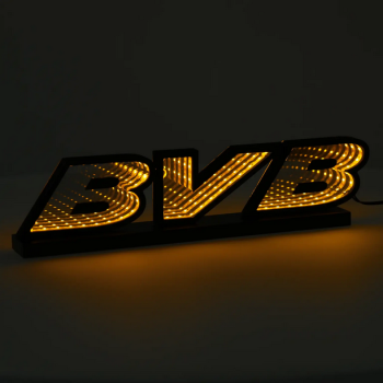 Preview: Borussia Dortmund BVB LED-Leuchtschild Gelb 32 cm mit USB-Kabel