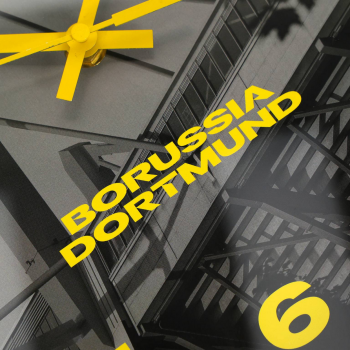 Preview: Borussia Dortmund BVB Wanduhr Stadion 30 cm Schwarz-Gelb
