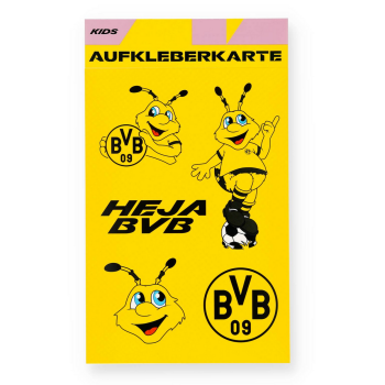 Borussia Dortmund BVB Stickerkarte Kids 5 Aufkleber mit EMMA