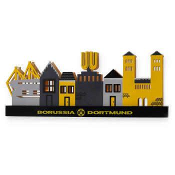 Preview: Borussia Dortmund BVB Weihnachtsdorf aus Holz mit Stadion 18 cm