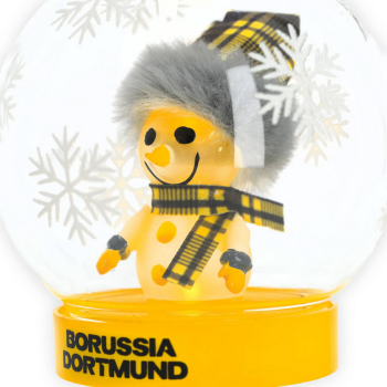 Preview: Borussia Dortmund BVB Christbaumkugel Schneemann mit LED