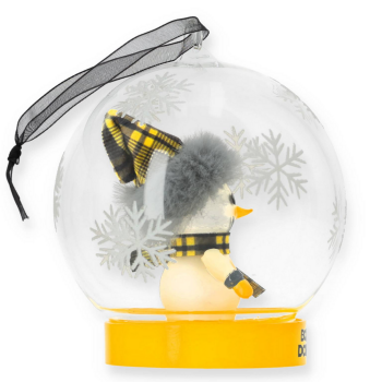 Preview: Borussia Dortmund BVB Christbaumkugel Schneemann mit LED