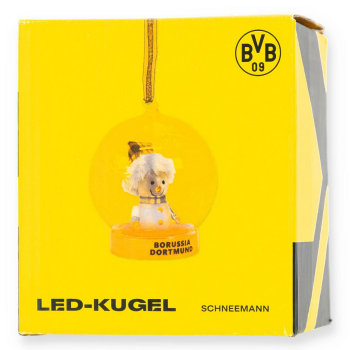 Borussia Dortmund BVB Christbaumkugel Schneemann mit LED