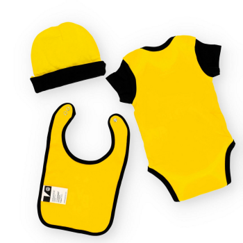 Preview: Borussia Dortmund BVB Baby Geschenkbox 3er-Set GOTS Baumwolle