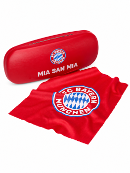 Preview: FC Bayern München Brillenetui Rot mit Logo