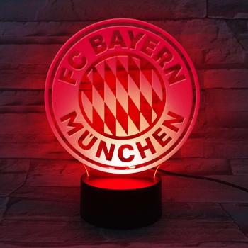 Preview: FC Bayern München LED-Logo Rot 18,5x14,5 cm
