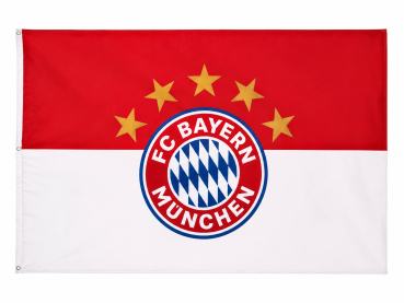 FC Bayern München Hissfahne 5 Sterne Logo 180x120 cm