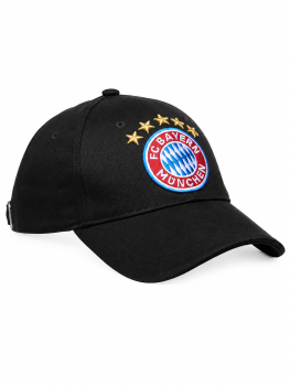 Preview: FC Bayern München Baseballcap Logo Classic Schwarz