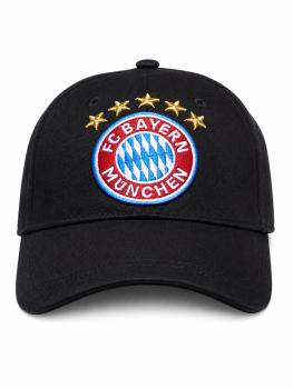 Preview: FC Bayern München Baseballcap Logo Classic Schwarz
