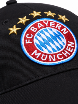 Preview: FC Bayern München Baseballcap Logo Classic Schwarz