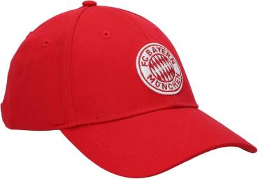 Preview: FC Bayern München Baseballcap Logo Classic Rot verstellbar