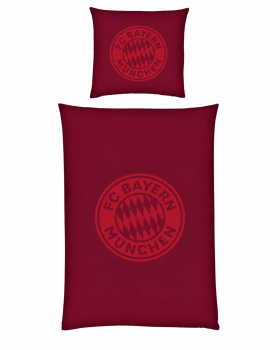Preview: FC Bayern München Bettwäsche Satin Bordeaux 135x200 cm
