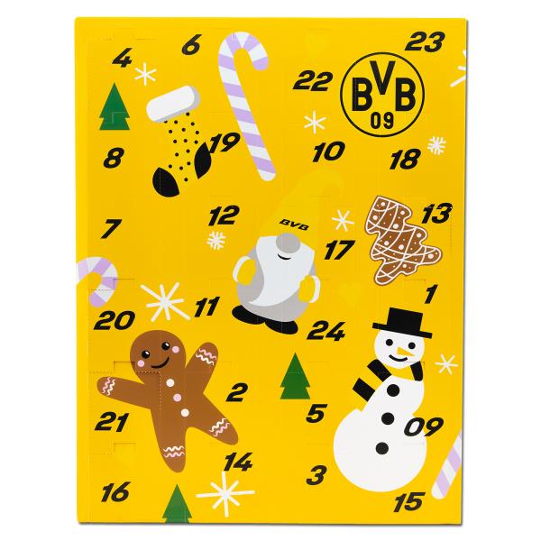 Borussia Dortmund BVB Socken-Adventskalender Gr. 39-44 – 12 Paar