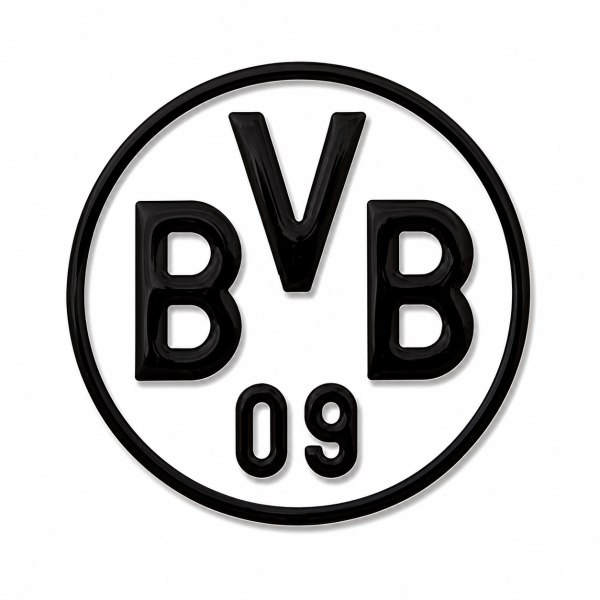 Borussia Dortmund BVB Autoaufkleber 3D Schwarz Ø 8 cm