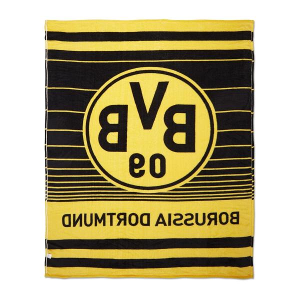 Borussia Dortmund BVB Fleecedecke Streifen 150 x 200 cm