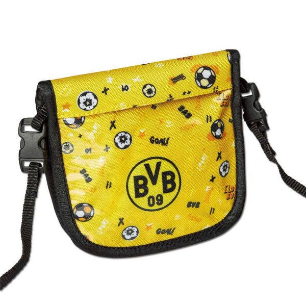 Borussia Dortmund BVB Kinder-Geldbeutel Schwarz-Gelb mit Umhängekordel