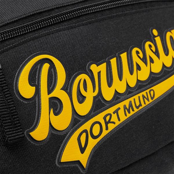 Borussia Dortmund BVB Explorer Bauchtasche Schwarz mit 2 Reißverschlussfächern