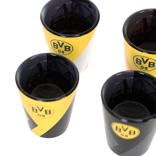 Borussia Dortmund BVB Schnapsgläser 4er-Set mit Logo verschiedene Designs