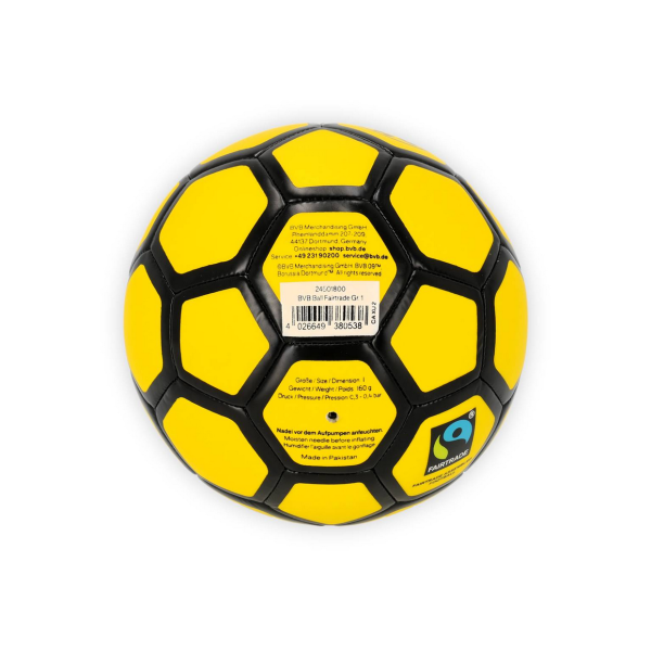 Borussia Dortmund BVB Mini-Fußball Fairtrade Größe 1 Schwarz-Gelb