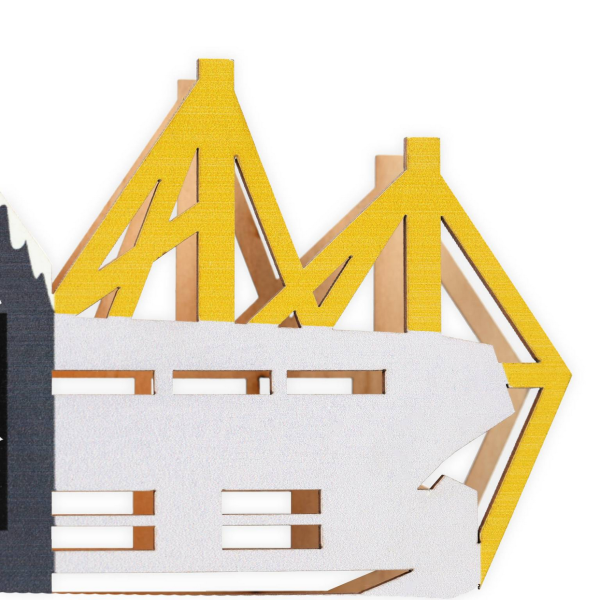 Borussia Dortmund BVB Weihnachtsdorf aus Holz mit Stadion 18 cm