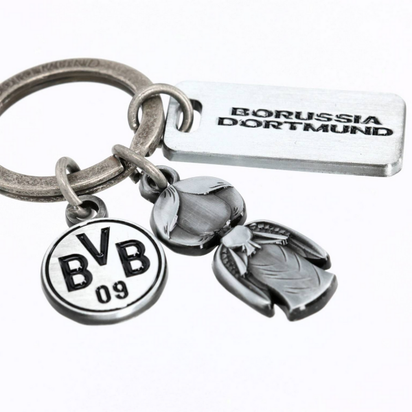Borussia Dortmund BVB Schlüsselanhänger Schutzengel mit 3 Charms Metall