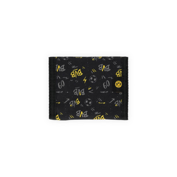 Borussia Dortmund BVB Kinder-Geldbeutel AOP Schwarz 12,5 x 10 cm