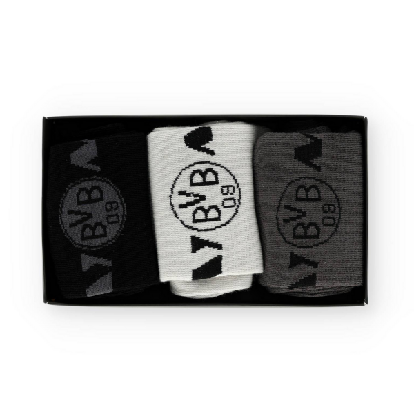 Borussia Dortmund BVB Socken Geschenkset 3er Pack Gr. 39-46